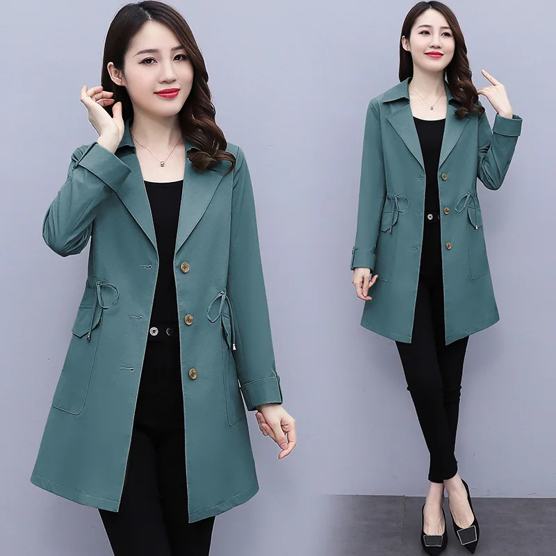 Style baby women Spring Autumn Mid-long long-term long-term jacket trendy casual trench coat BB0116