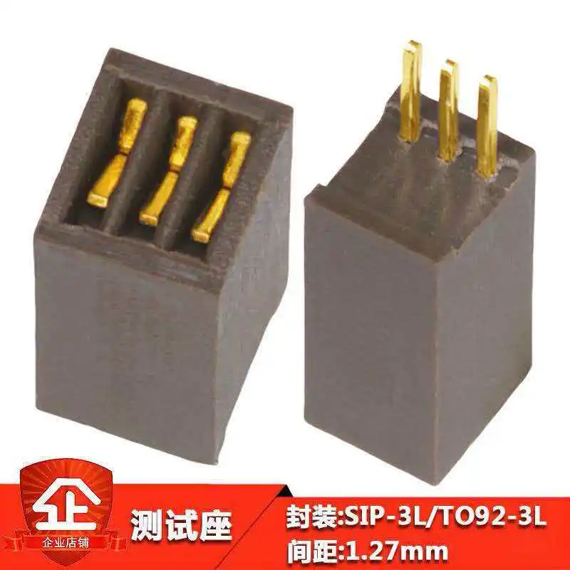TO92-3L(1.27) Press-down Test Socket SIP-3 Single-row Spacing 1.27MM Gold-plated High-temperature Endurance Programming Socket