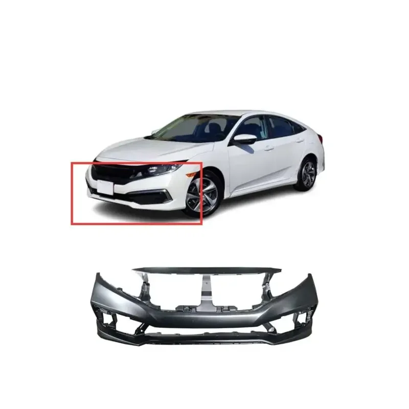 FitParts Compatible with Front Bumper Cover 2019-2021 Honda Civic CAPA Sedan Coupe New, Primed and Ready for Paint