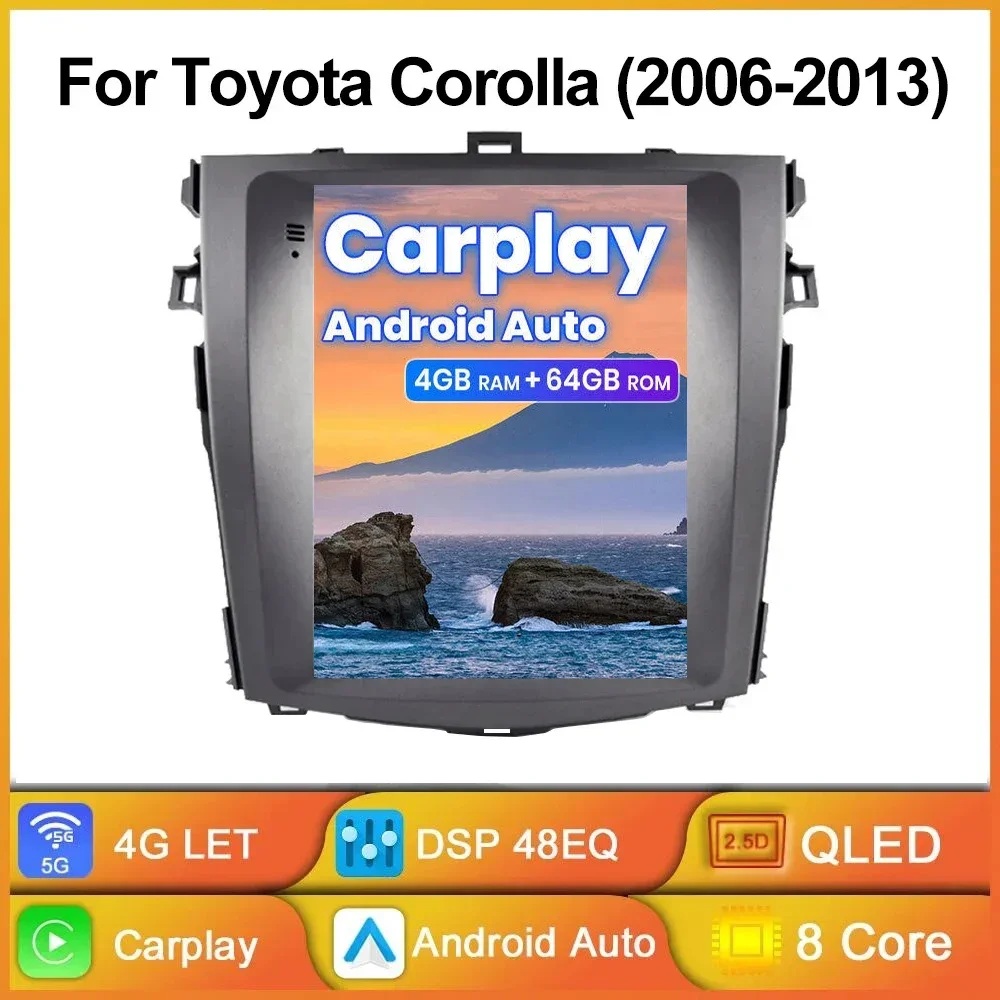 

Для Toyota Corolla 2008-2013 Android 14.0 carplay dsp GPS-навигация Мультимедийный плеер Автомобильный радиоплеер Головный плеер Carplay