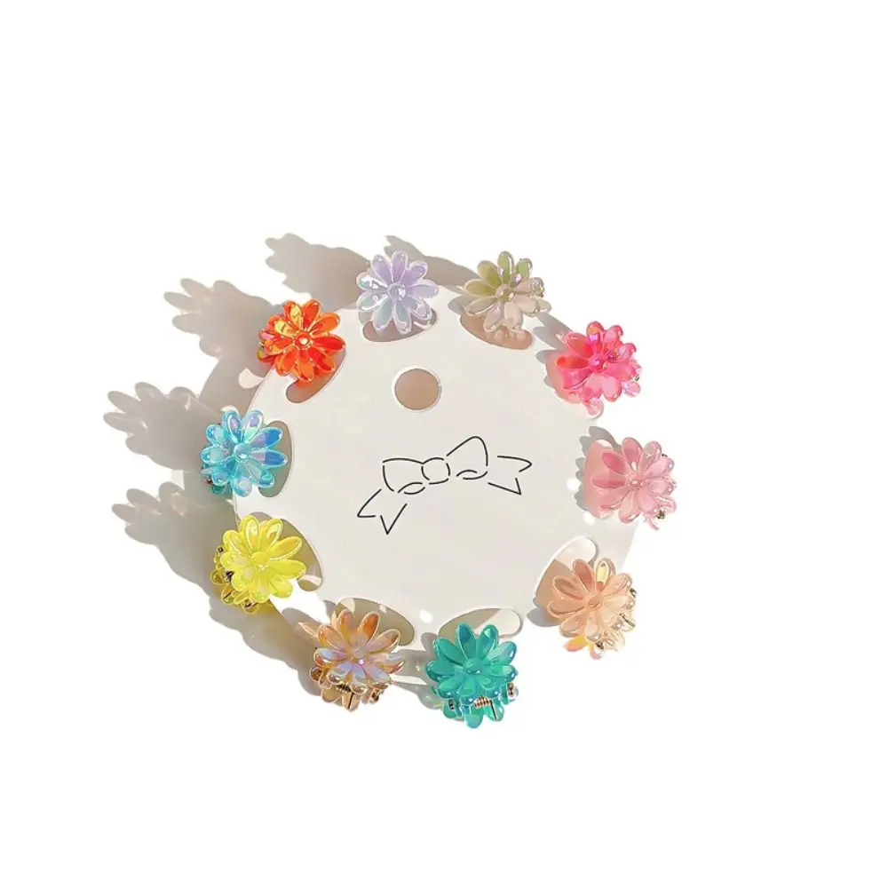 Hair Accessories Mini Hair Claw Hair Clip Transparent Star Hair Crab Clip Barrettes Candy Color Flower Mini Hair Claw Wedding