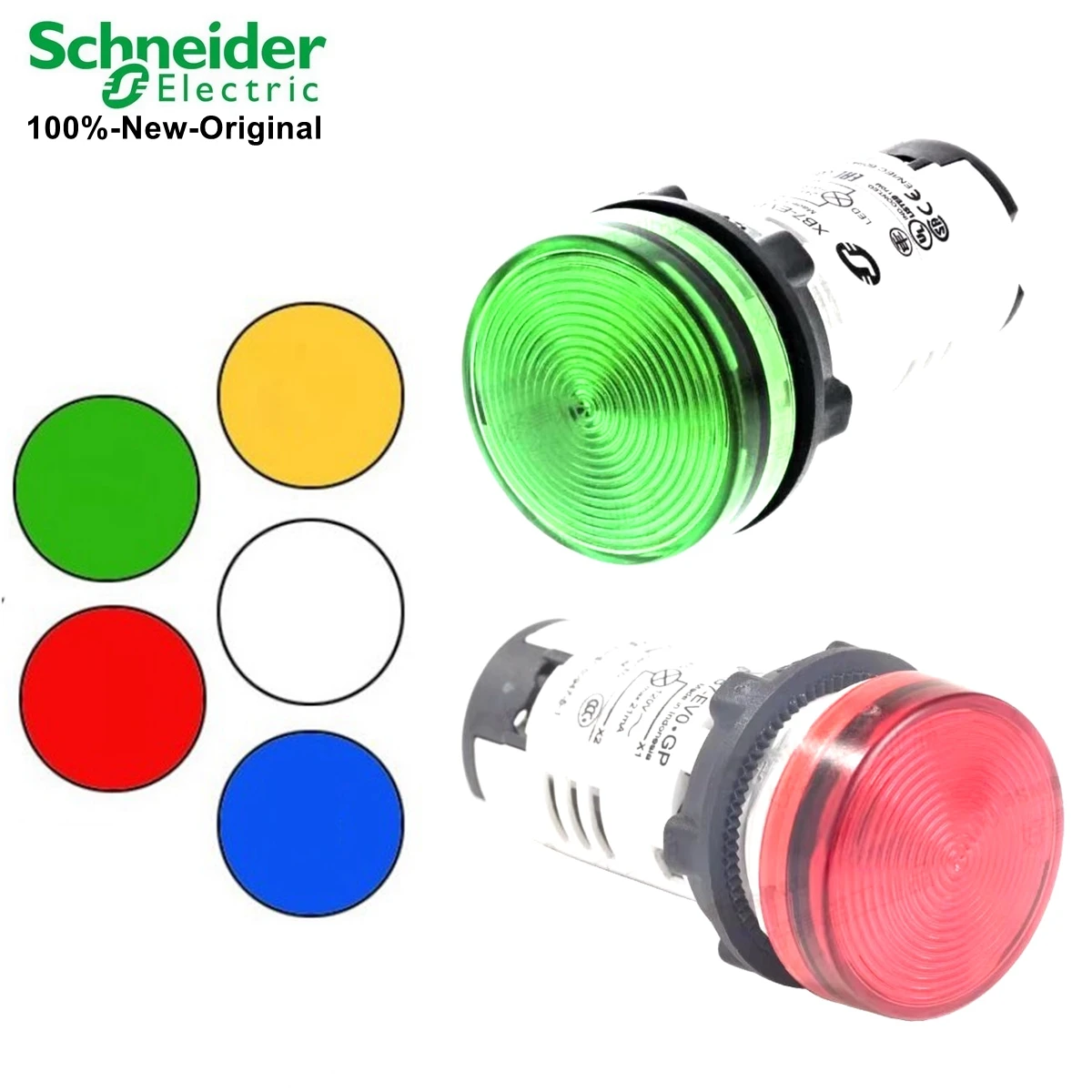Schneider-luz Piloto Original 100 Novo Xb7 Xb7ev03bp Xb7ev04 Xb7ev05 bp gp mp 24v 120v 230v 22 mm