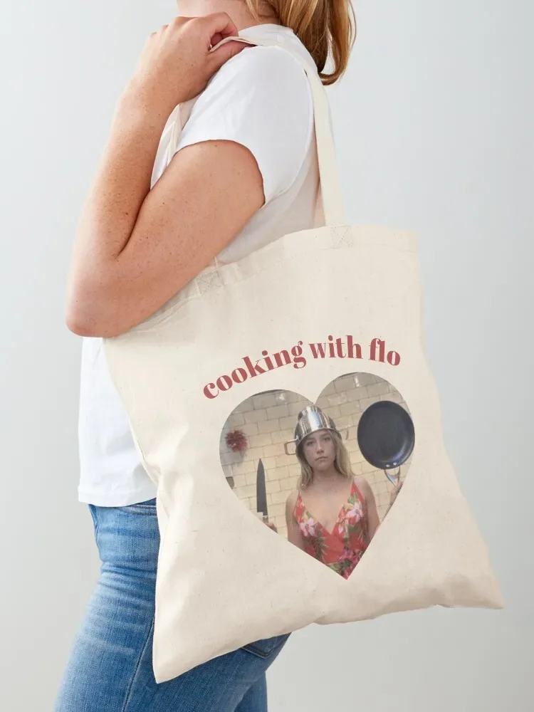 الطبخ مع فلو (القلب) حمل حقيبة اليد حقيبة تسوق محمولة أكياس القماش القماش