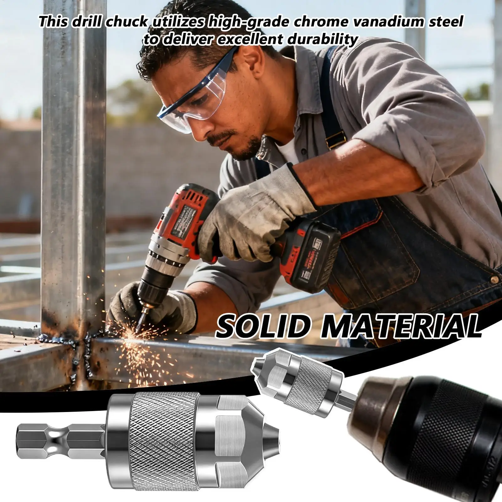 

Адаптер сверлильного патрона, преобразователь 1/4 дюйма, 3-кулачковый шестигранный хвостовик, адаптер для сверла для деревообработки, обработки металла, домашний ремонт, электроинструмент