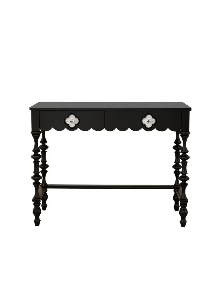 

Туалетный столик во французском стиле ретро Туалетный столик из цельного дерева Столик для макияжа Спальня Простое хранение