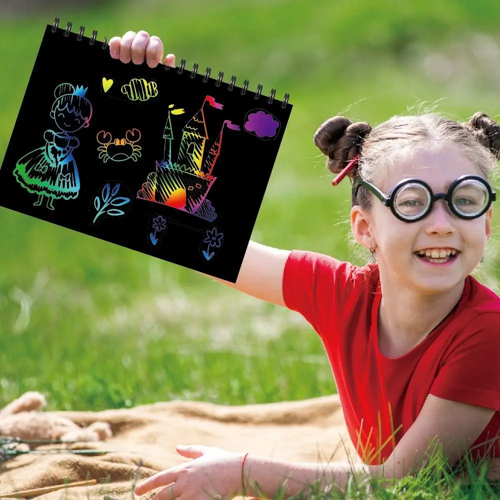 

Creative Colorful Rainbow Scratch Book No Odor Secure Color Drawing Paper Smooth Neoteric Glitzy Paper Note Kids Gift