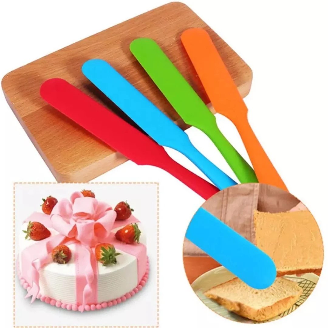 2pcs Long Handle Food Grade Non Stick Butter Cooking Silicone Spatula Set Cookie Pastry Scraper Cake Baking tools for kitchen