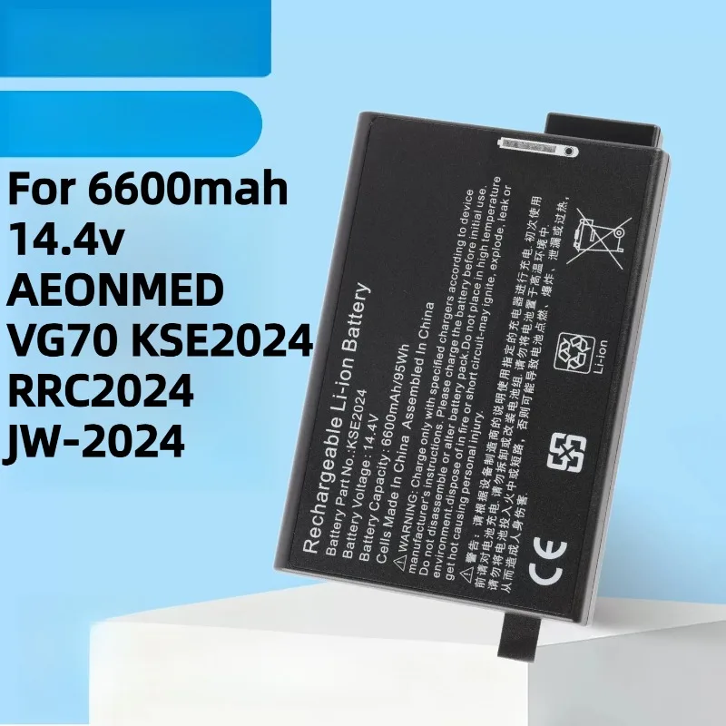 For 6600mah 14.4v AEONMED VG70 KSE2024 RRC2024 JW-2024 Lung Ventilator Battery