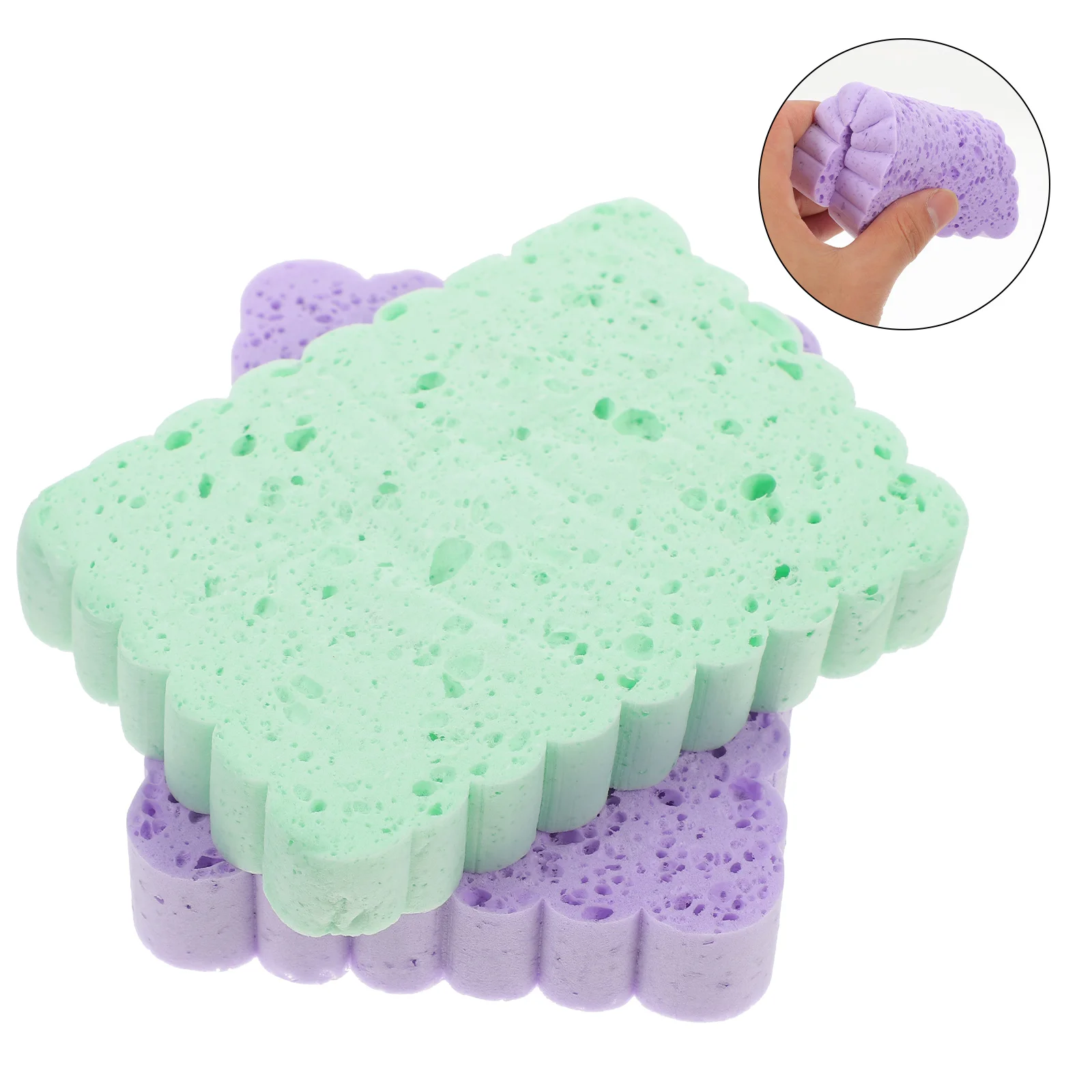 4 Pcs Facial Cleanser Household Face Scrubber Spong Makeup Remover Travel Sponge Hanging Exfoliating Pva Compact Sponges