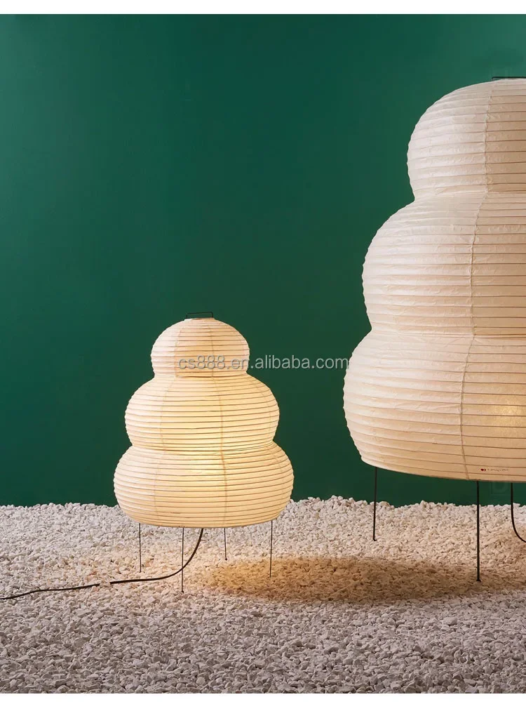 Japanese style Creative Decor Tripod desk light Lantern Led Table Lamp Hotel paper table lights