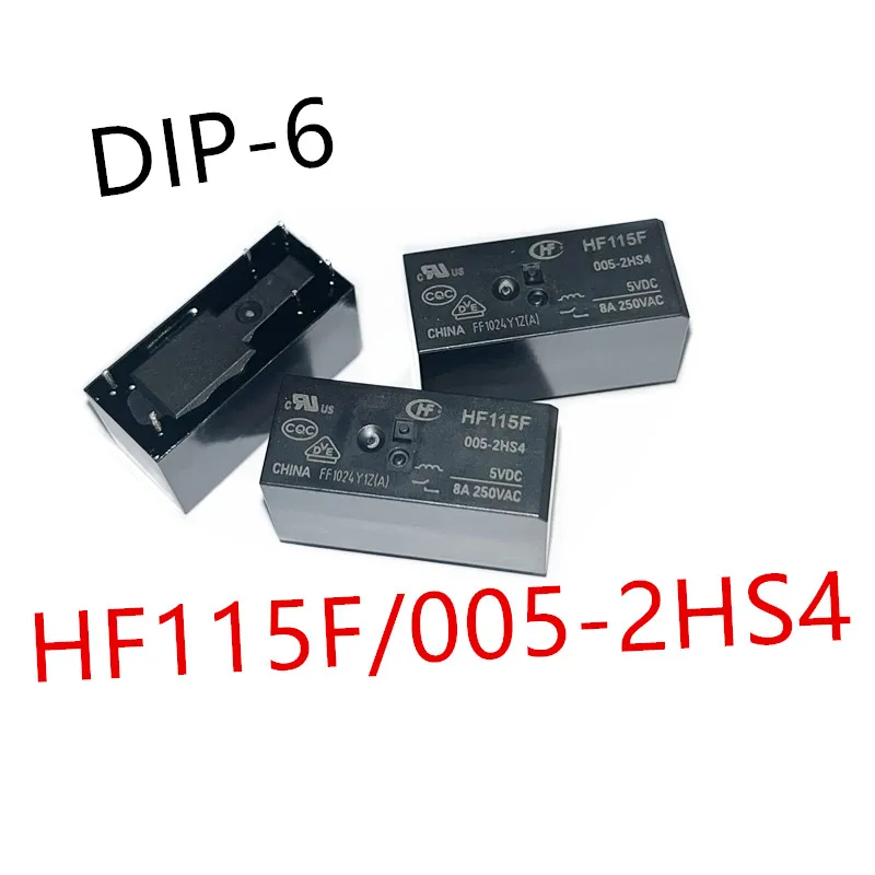 10piece  HF115F/005-2HS4 、HF115F/012-2HS4 、HF115F/024-2HS4  DIP-6  New power relay  HF115F-024-2HS4 、HF115F-012-2HS4