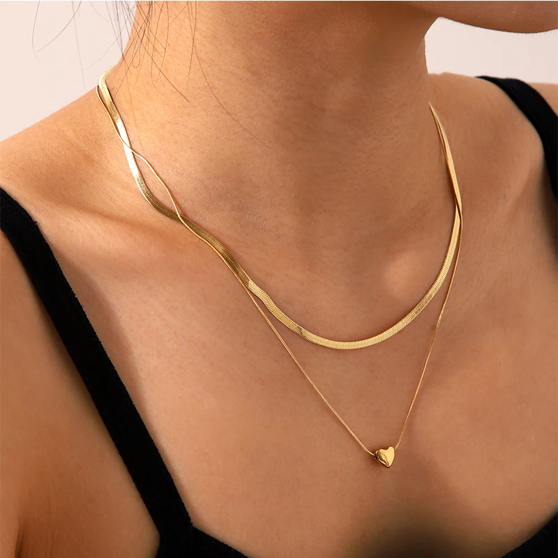 

Huang Chao Ladies New Fashion Necklace Geometric Personality Stainless Steel Necklace Pendant Fashion Neck Chain Jewelry Gift