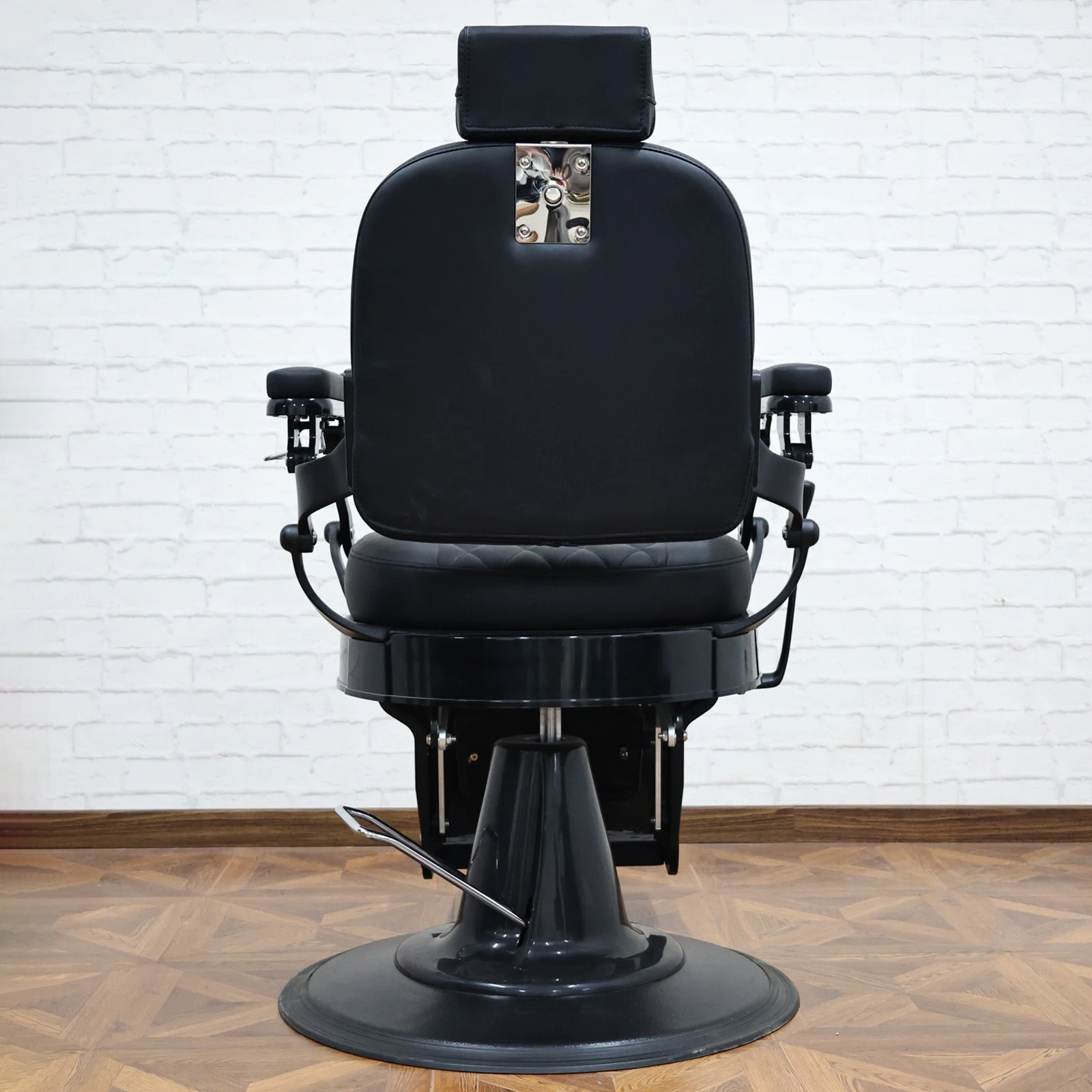 كرسي الحلاقة، 360 ° قابل للدوران والاستلقاء بشكل قطري، مصعد هيدروليكي، كراسي سوداء، أثاث صالون الشعر بالجملة #6