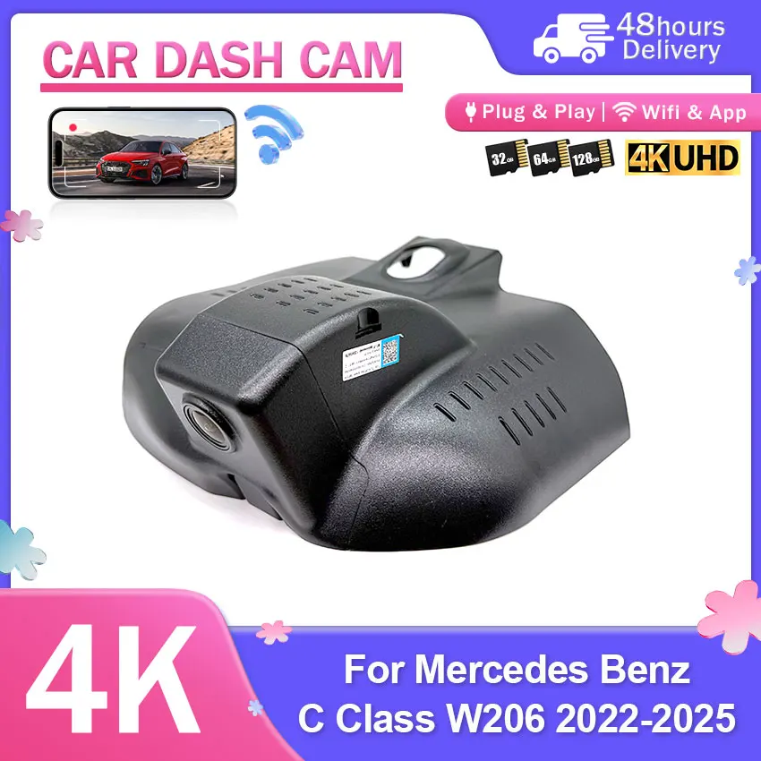 For Mercedes Benz C Class W206 2022-2025 Car Camera Recorder Dashcam WIFI Car Dvr Recording Devices Accessories
