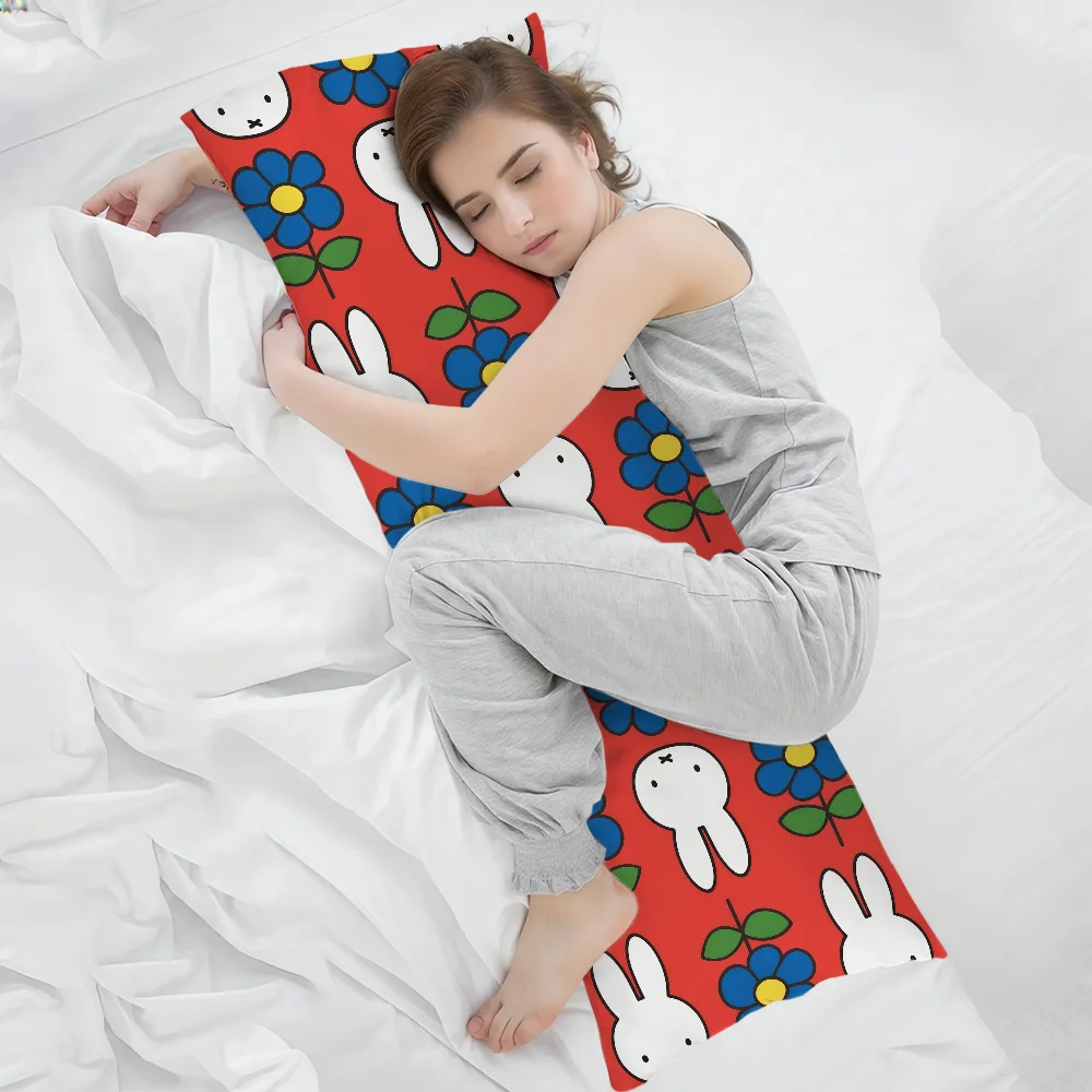 M-Miffy Kissenbezug, rechteckiger Kissenbezug für Zuhause, Sofa, Wohnzimmer, 51 x 137 cm, Dakimakura-Hülle – Detail 6