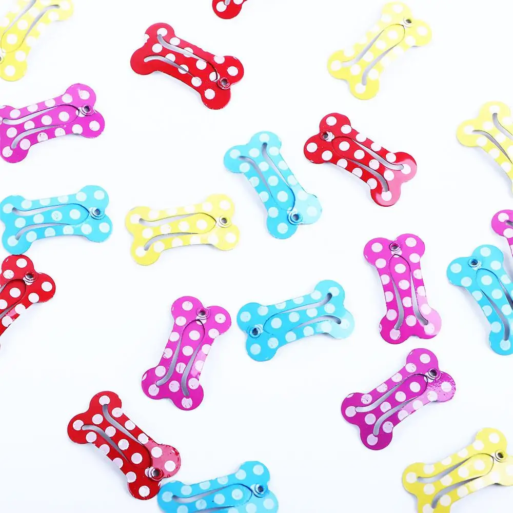 Modello a pois leggero per cani di piccola taglia carino superficie liscia forniture per cani Clip per capelli per cani accessori per la