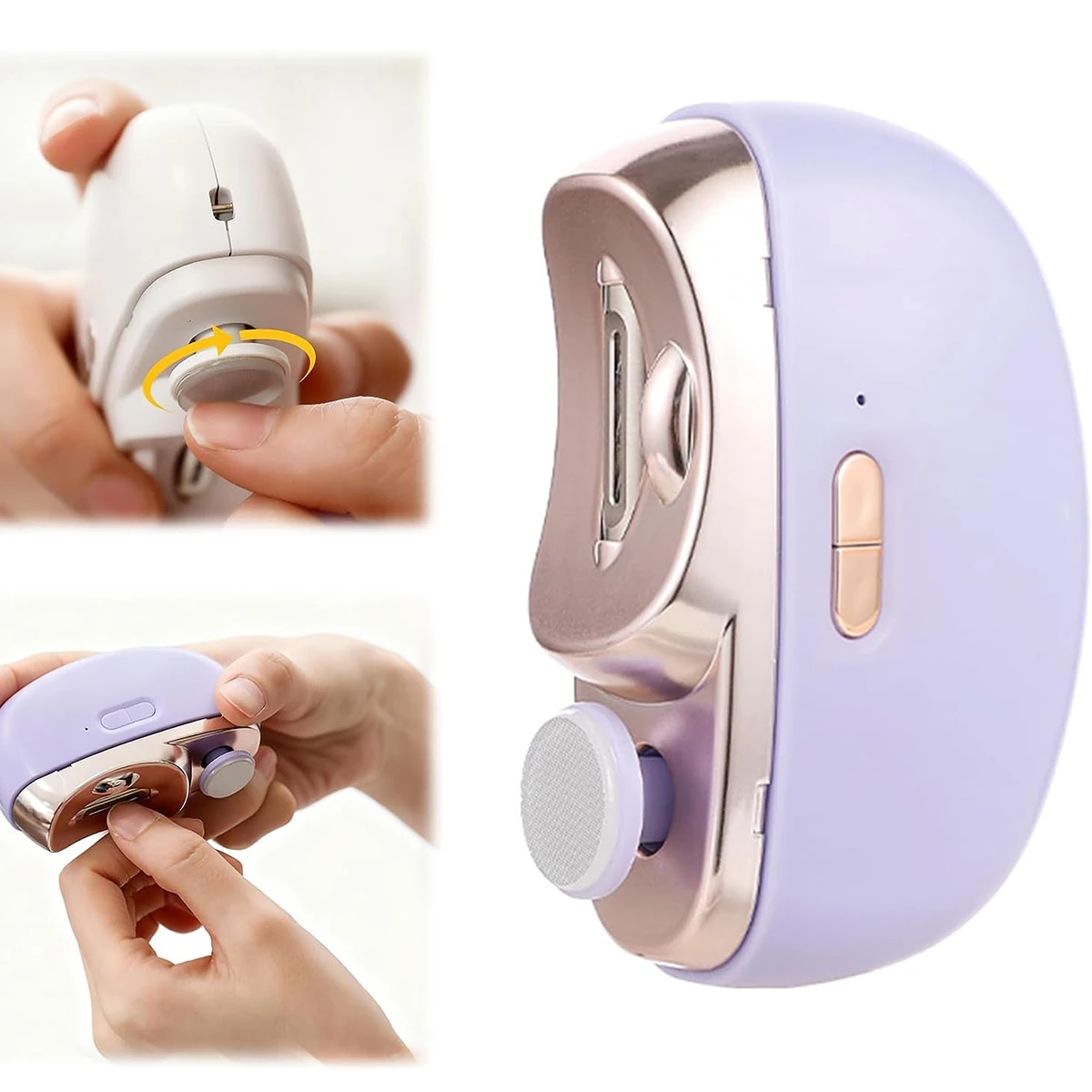 

2 In 1 Electric Nail Clippers Manicure Anti-Splash Nail Trimmer For Baby Finger Toe Scissors Pedicure Thick Nails Cutter Tools