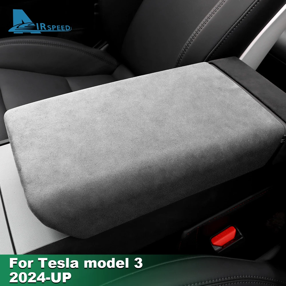 

Italian Top Suede Armrest Trim Cover for Tesla Model 3 Highland 2024-Up Center Console Box Protect Car Interior Accessories