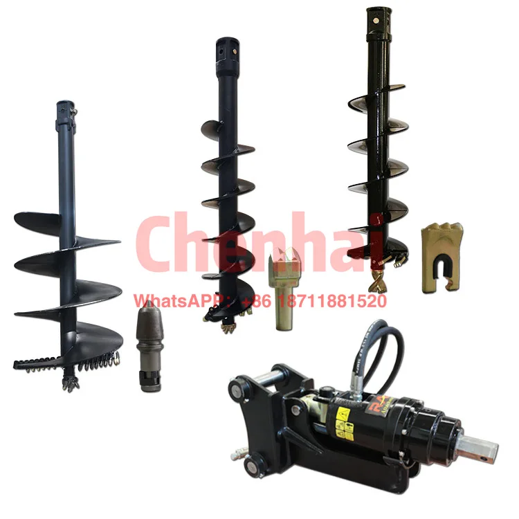 

Excavator Drilling Machine Hydraulic Earth Auger Drill Dig Post Holes Digger Auger for Poles