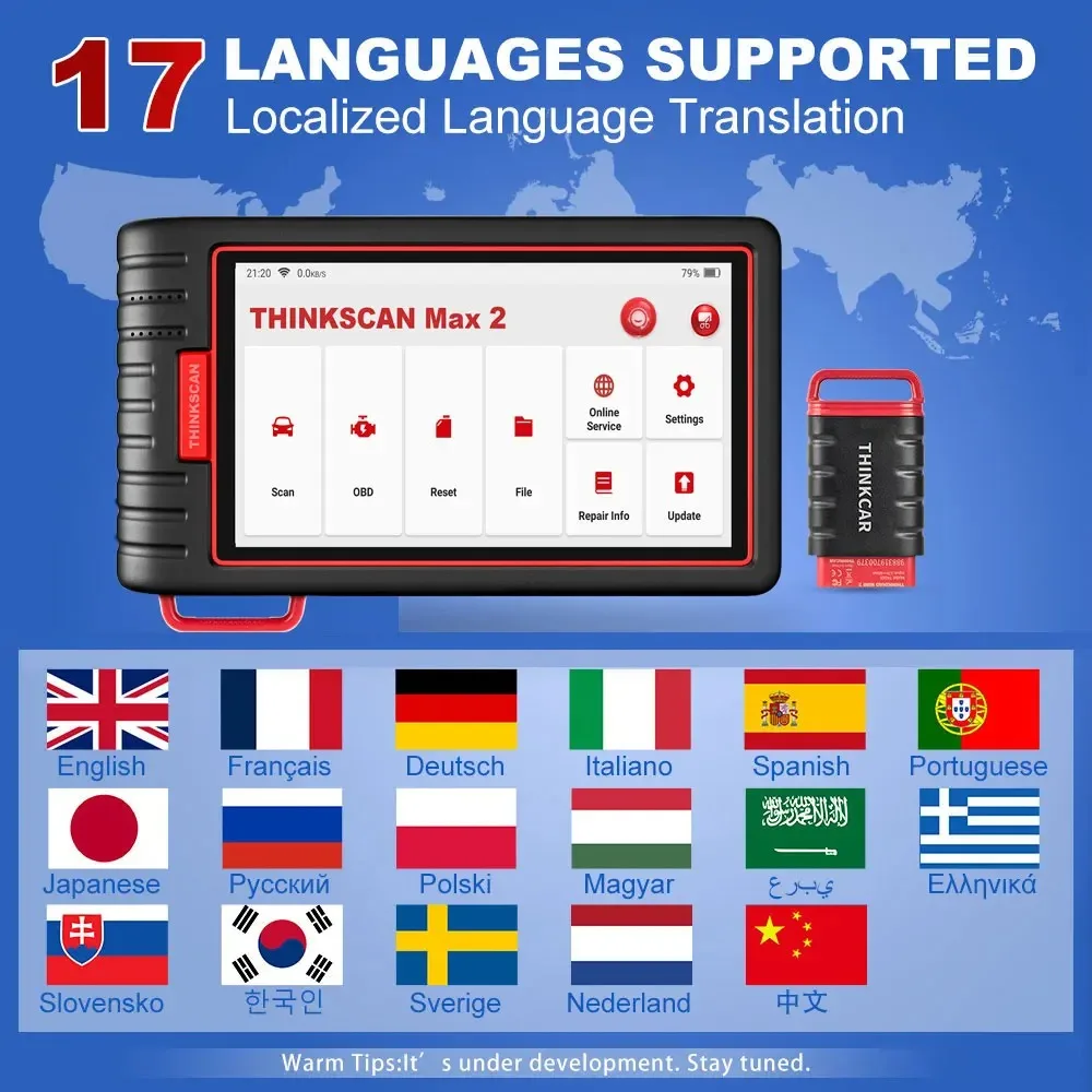 THINKCAR ThinkScan Max 2 Narzędzia Diagnostyczne Samochodowe Pełny System CANFD Dla GM AF DPF IMMO 28 Resetów Skaner OBD2 Darmowe Aktualizacje THINKTOOL na Całe Życie