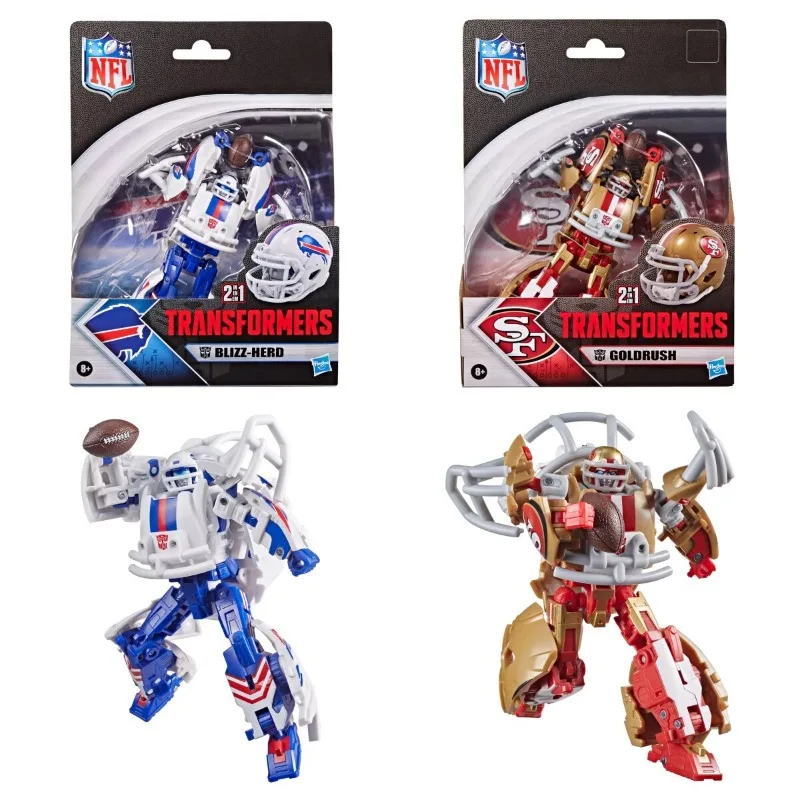 In Stock Transformer NFL Collab San Francisco Goldrush  Buffalo Bills Blizz-Herd Articulated Action Figure Collectible