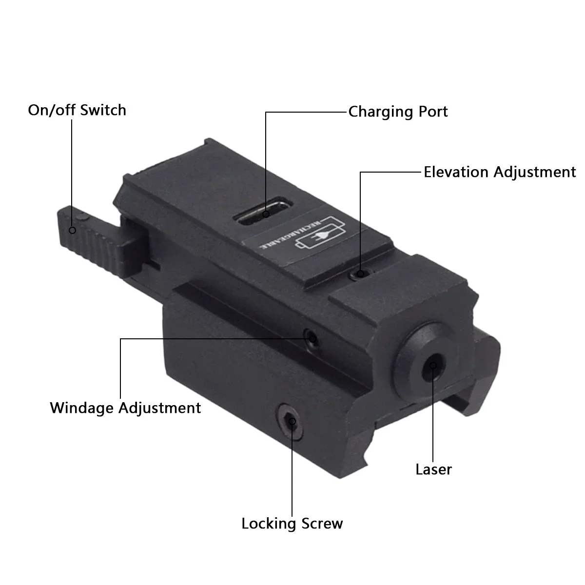 Red Green Laser Sight Ultra-Low Profile Aluminum 20MM 11MM Rail Sight Adjustable Pointer Collimator Pistol Rifle Airsoft USB