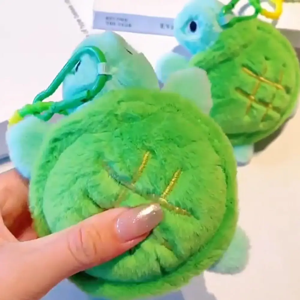 Release Stress Mint Mamba Turtle Keychain PP Cotton Cartoon Plush Turtle Key Ring Miękki bawełniany brelok do kluczy z zieloną lalką