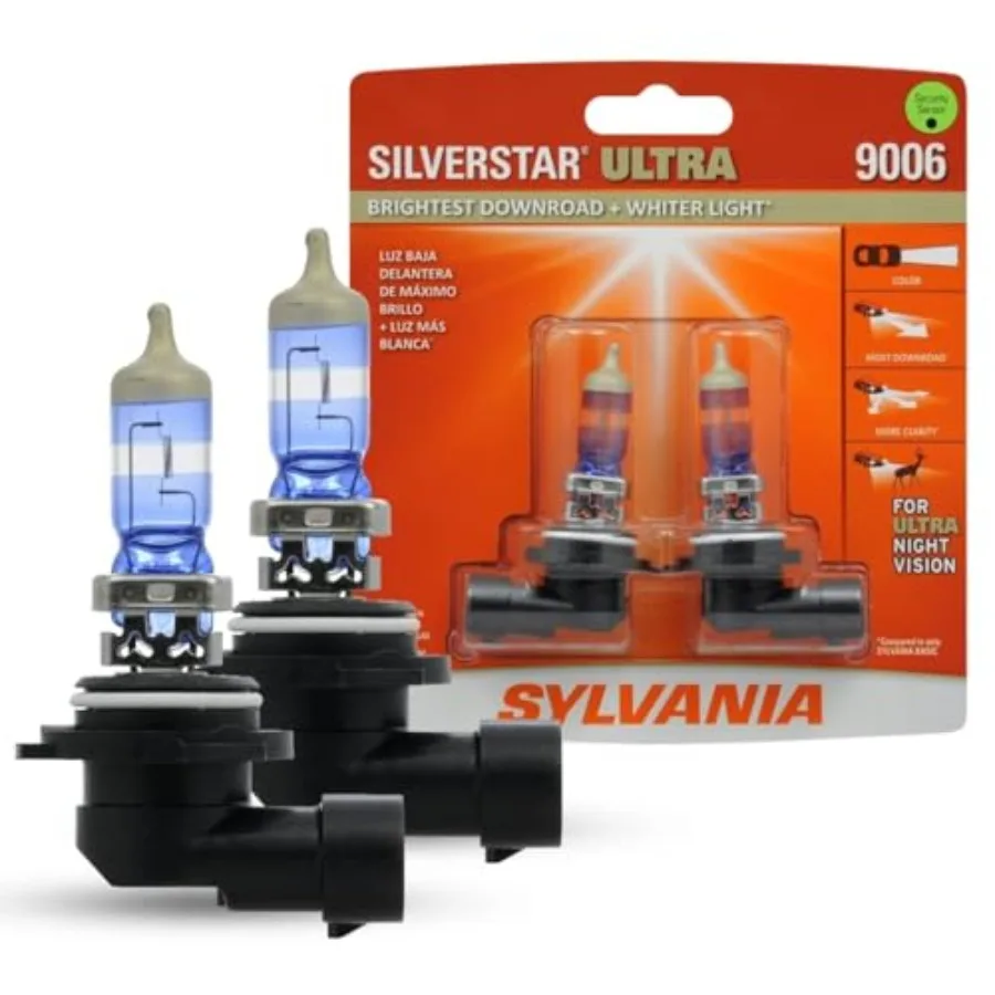 - 9006 SilverStar Ultra - High Performance Halogen Headlight Bulb, High Beam, Low Beam and Fog Replacement Bulb, Brightest Down