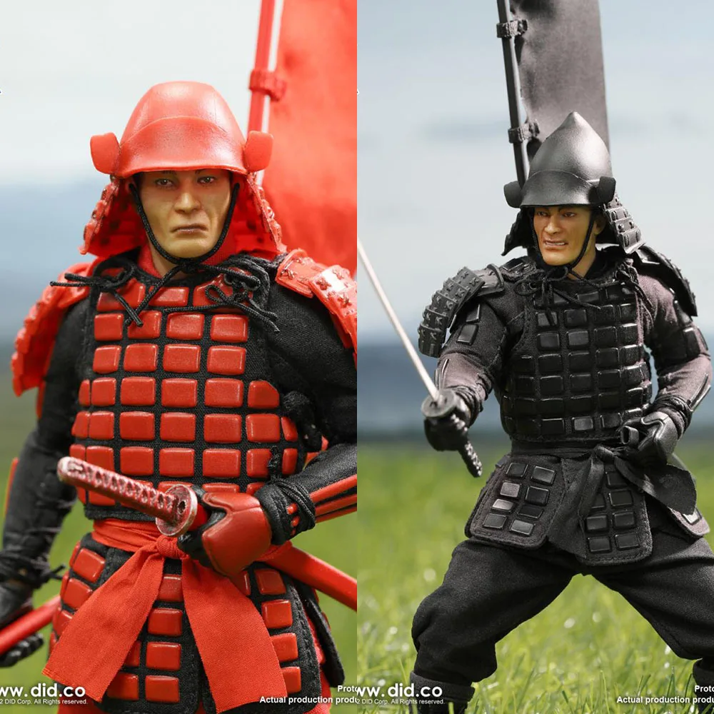 

DID XJ80016A XJ80017A 1/12 Scale Collectible Palm Hero Series Japan Sengoku Red Black Soldier Mini Action Figure Model Toys