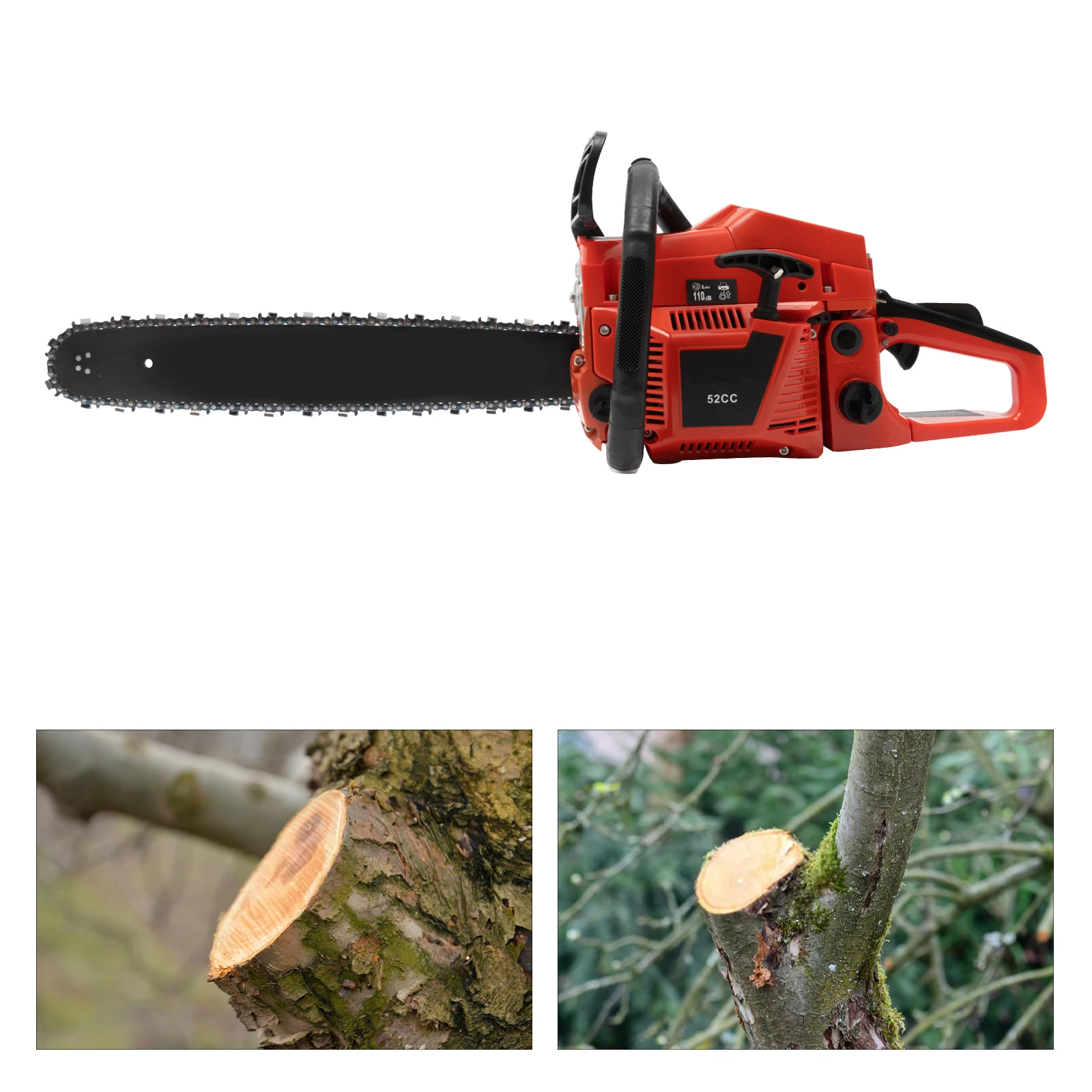 Gasoline Chainsaw, 52cc 2.2Kw, 2-Stroke Engine, 20 Inch Chainsaw, For Wood Cutting Forest Harvesting