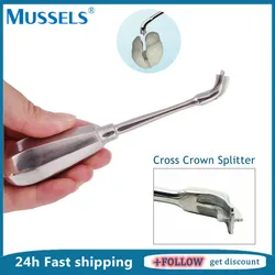 1PC Dental Crown Spreader Drill Splitter Cross Broken Crown Remover Teeth Root Elevator Forcep Restoration Dentistry Extraction