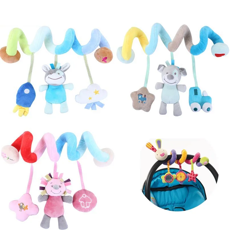 

Infant Toddler Rattles Toys For Baby Cartoon Animal Stroller Crib Soft Hanging Toys Plush Appease Doll Bed bell Accessories