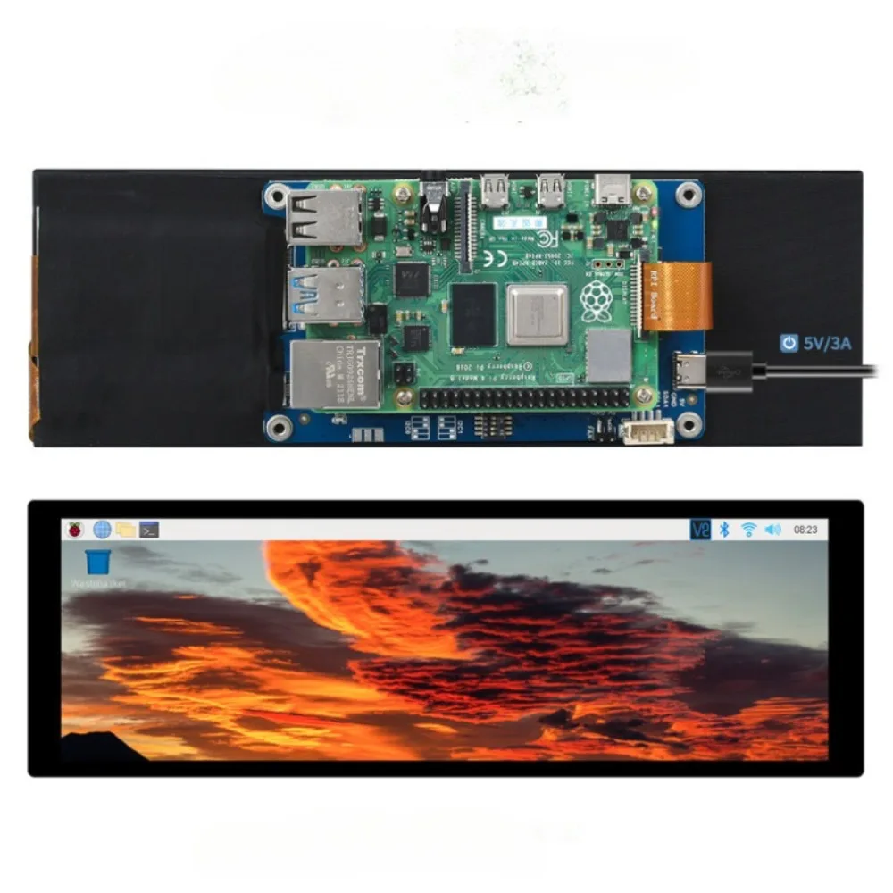 Ultra Longa Ips Capacitiva Touch Screen Dsi Comunicação Adequado para Sony pi 4b 3b Mais os 400 × 1280 Pixels 7.9 in