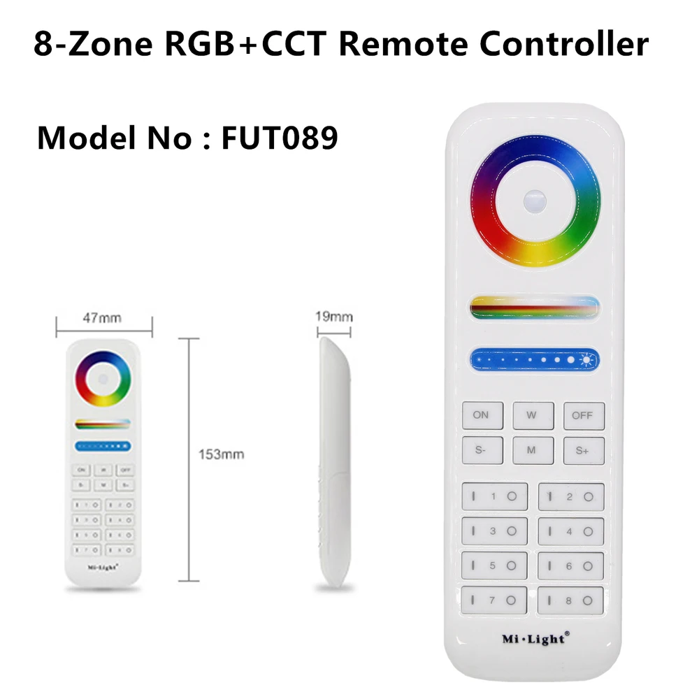 Mi Light RF 2.4G LED strip remote controller dimmer CCT RGB RGBW RGBCCT MiBOXER Milight FUT036 FUT038 FUT039 FUT096 WL5 WL-Box1