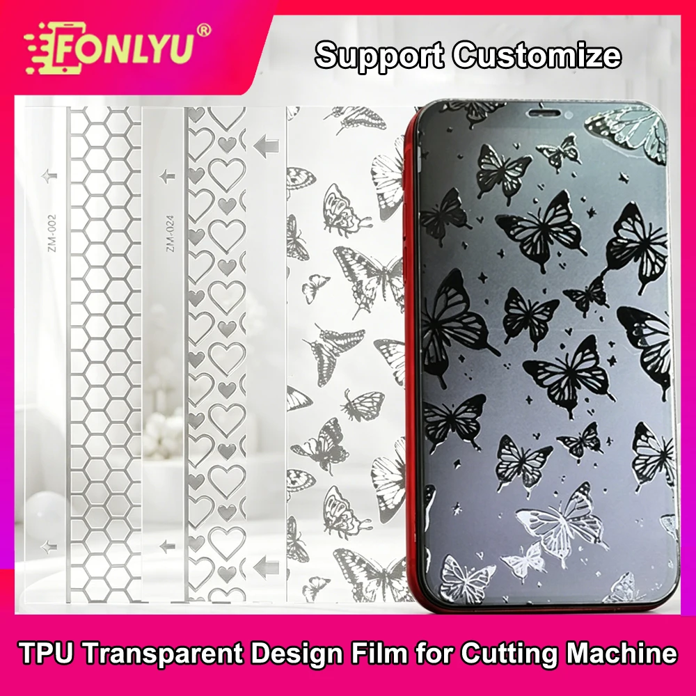 FONLYU 3D Transparent TPU Films Screen Protector With Design Phone Back Skin Stickers for Hydrogel Plotter Machine Customize