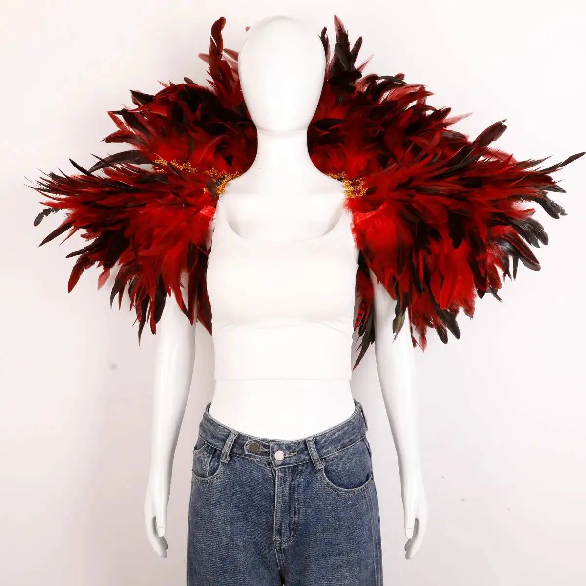 Shawl Role Play Female Scarf Feather Shawls Halloween Carnival Costume Catwalk Show Dance Vest Scarfs Cloak Party