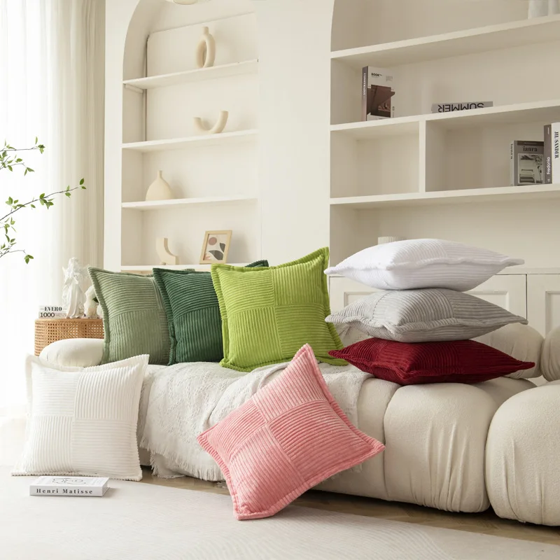 

Роскошный минималистичный однотонный чехол для подушки с вышивкой крестиком для дивана, гостиной