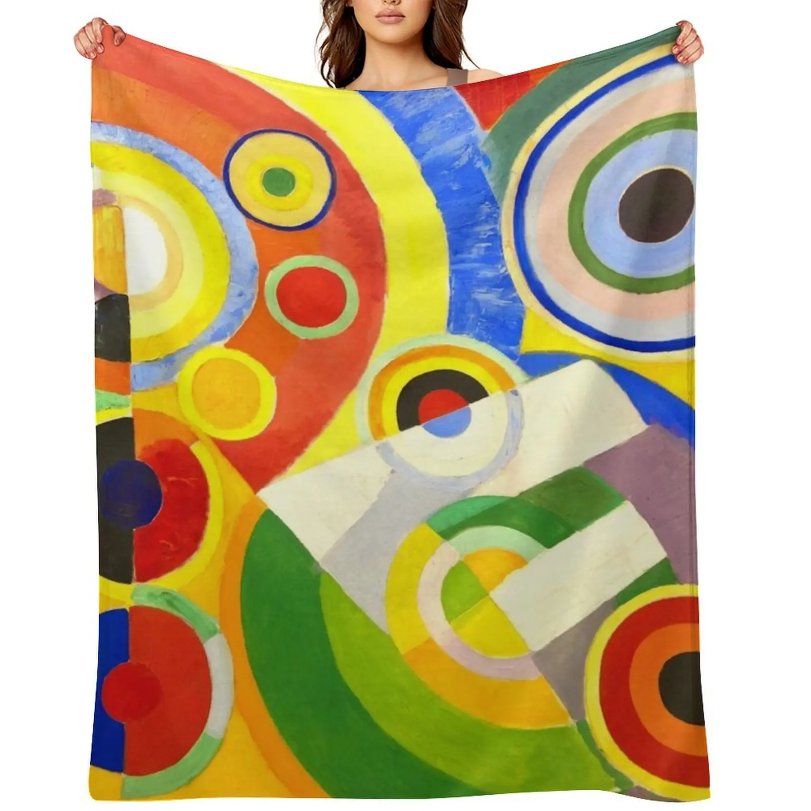 

Robert Delaunay - Rythme, Joie de vivre - Rhythm, Joy of Living Throw Blanket anime Softest Luxury Designer Blankets
