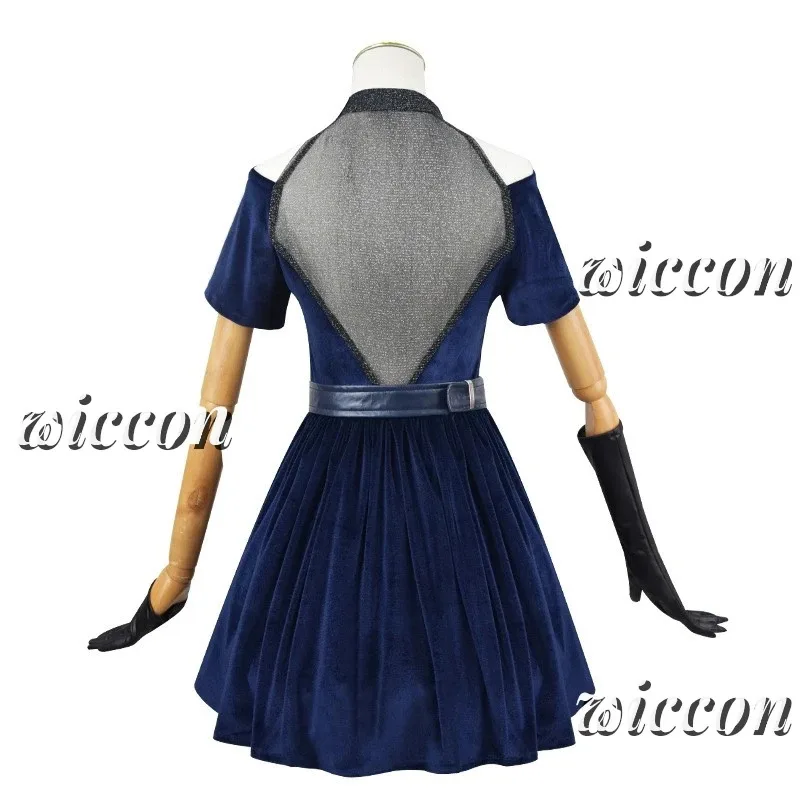 Мизи Косплей Одежда Парик Розовый Градиент Розовый Фиолетовый Длинные Волосы Костюм Микрофона Бархатная Юбка Аниме Инопланетянин Сценический Косплей Костюм