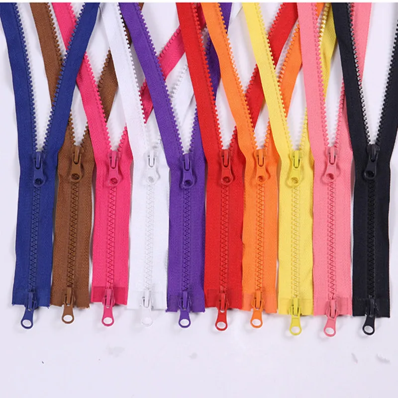 5# 80/90/100/120/150cm open-end auto lock ECO double sliders plastic resin colorful zipper for clothes garment