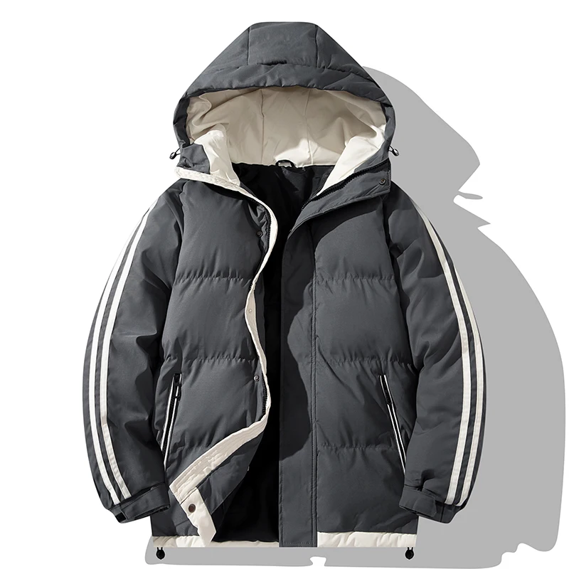 

Classic and popular high-quality card breaking fabric, two bar hooded cotton jacket, men's bread jacket, men's cotton jacket, 4-