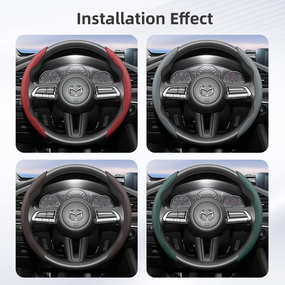 مناسبة لمازدا تنفس ثقوب الجلود غطاء عجلة القيادة مجزأة 2 3 6 Cx5 Cx3 7 9 30 80 6gh BT50 Mx5nd RX-8 Fastback