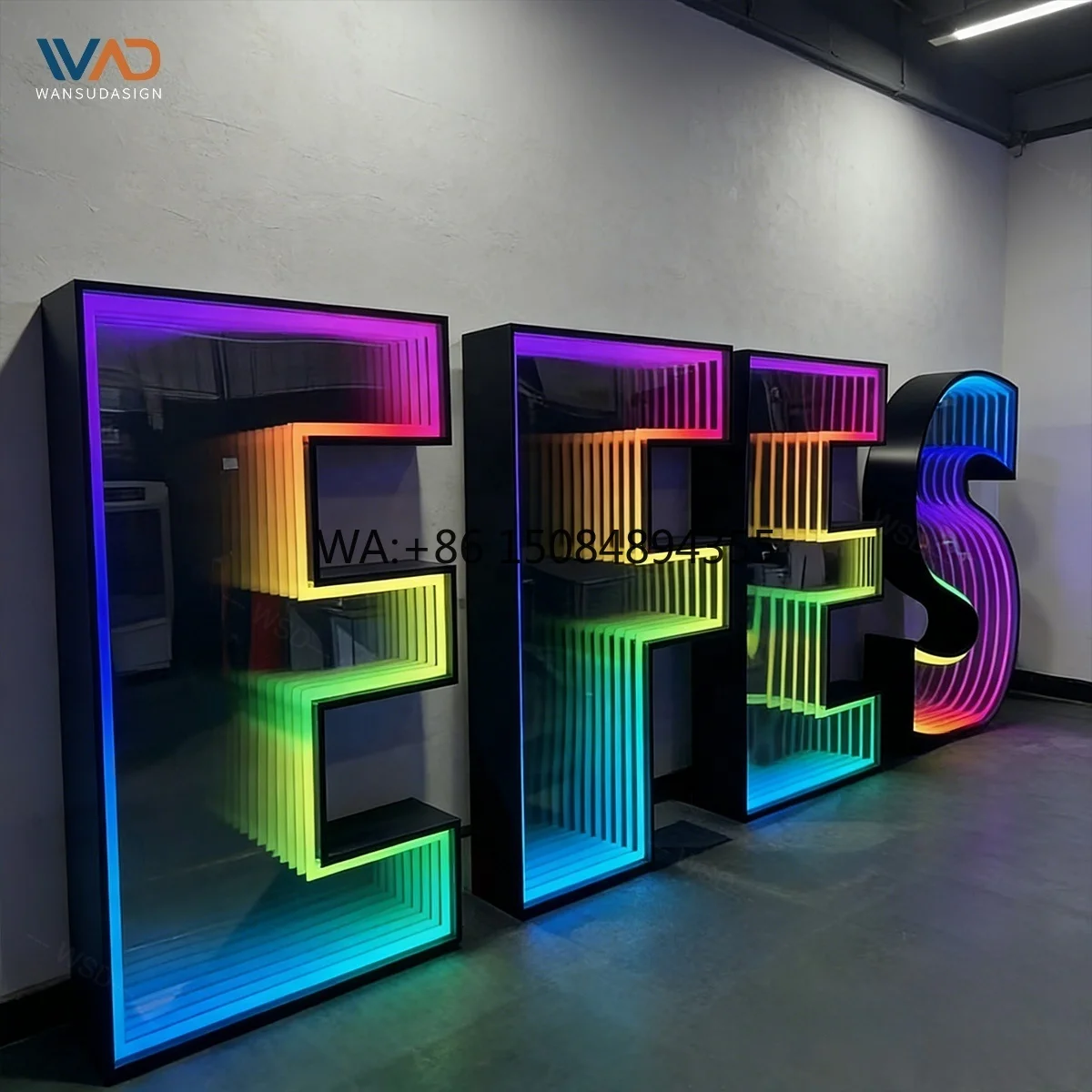 Custom Personalized RGB Multi-color Temperature Infinity Mirror LED Neon Lights Sign IP67 Rating-Channel Letters Sign