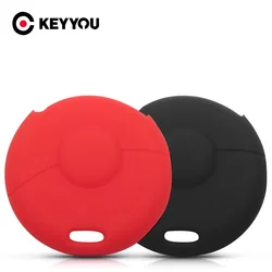 KEYYOU For Mercedes Benz Smart Fortwo 450 Forfour 1998-2012 Car Remote Key Case Silicone Rubber Case Cover 1 Buttons New Style