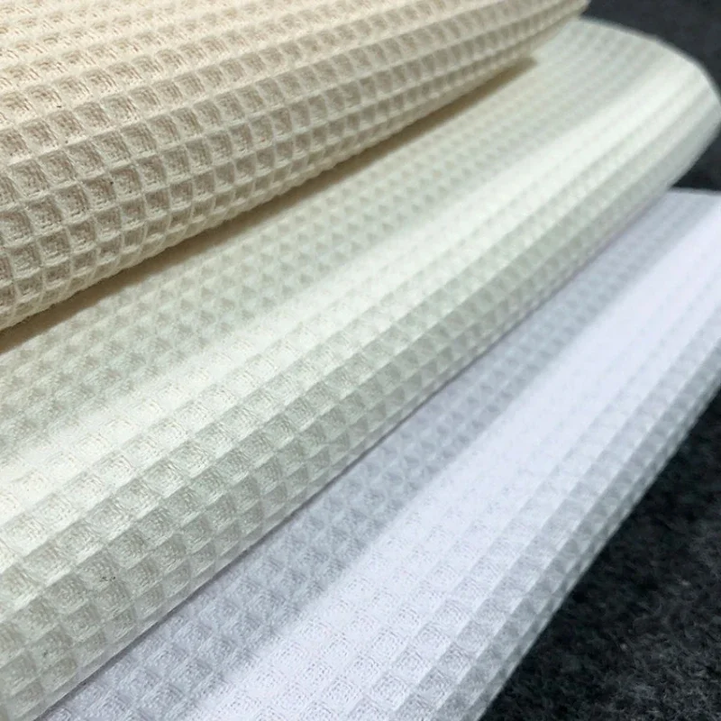 

Pure Cotton Waffle Fabric Solid Color Water Uptake Breathable for Towels Bathrobes Pajamas Pillows Diy Sewing Per Meter Cloth