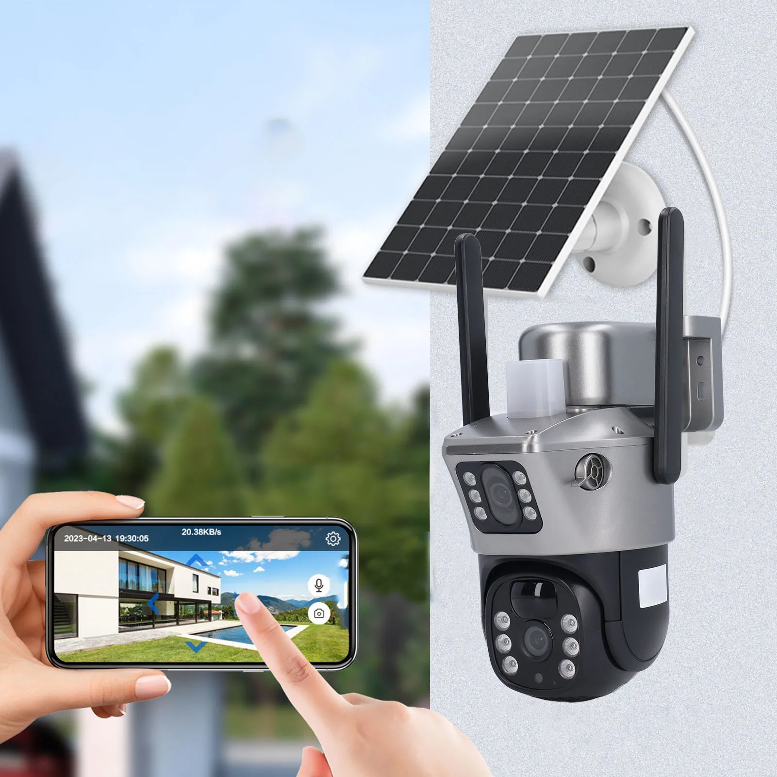 

Solar Security Camera Outdoor WIFI Wireless HD Night Vision IP66 Surveillance Camera Wireless Outdoor Camera Surveillance Camera