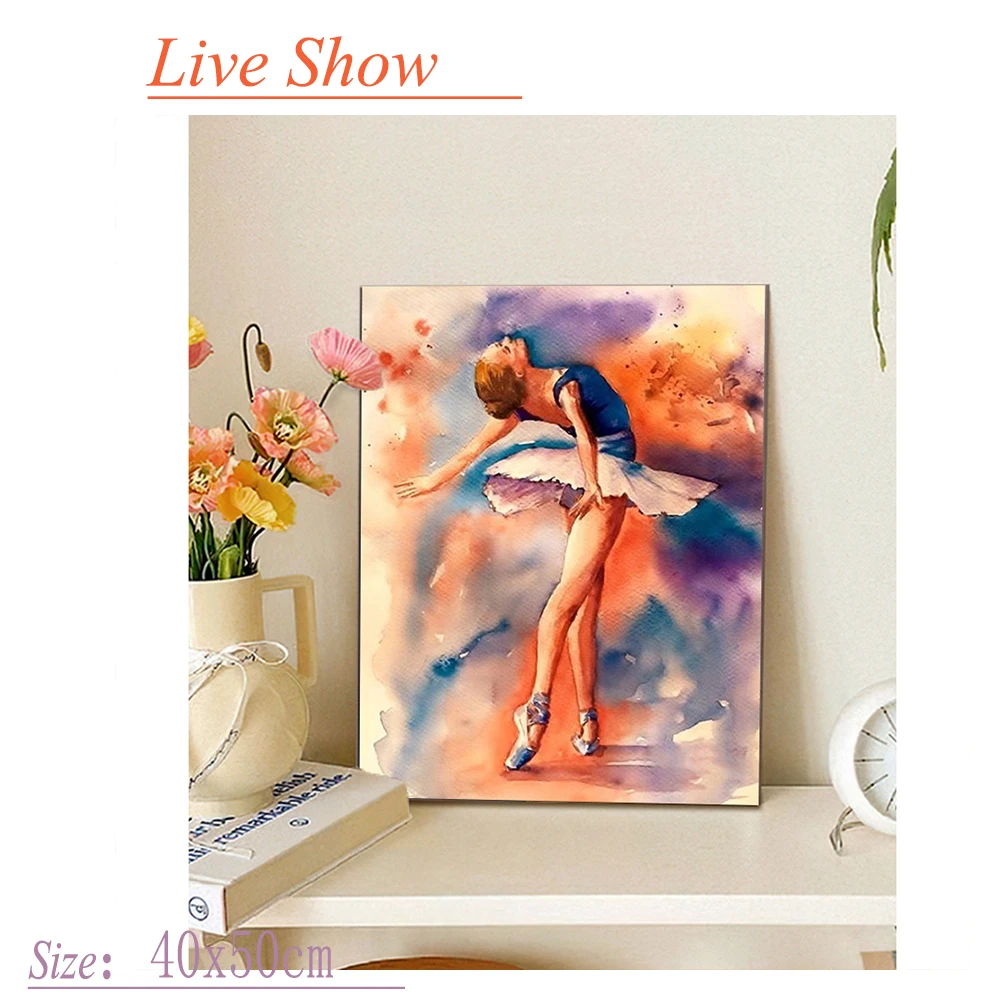 Gatyztory Painting By Numbers Ballerina Girl Figure Diy Crafts Acrylic Paint Home Decor Picture Of Coloring By Numbers Adult Kit