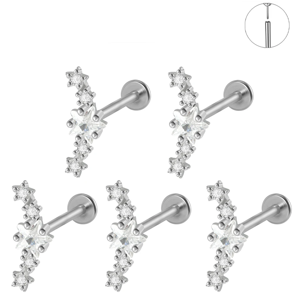 Surgical Steel Marquise CZ Leaf Shaped Stud Earring