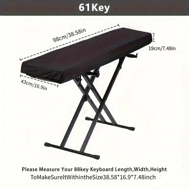 61/88 Tasten Digital-E-Piano-Stoffbezug, leicht, dünn, Staubschutz für Keyboard-Instrumente, atmungsaktiv, wärmeableitend, staubdicht – Detail 11