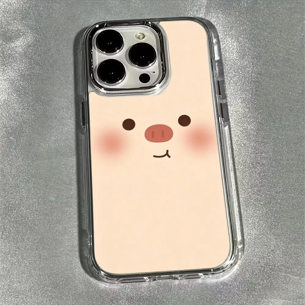 Cartoon Blush Pig Clear Phone Case For Samsung Galaxy S24 S26 S25 Plus S23 Ultra A56 A55 A18 A17 A26 A57 A36 A37 A06 Soft Cover